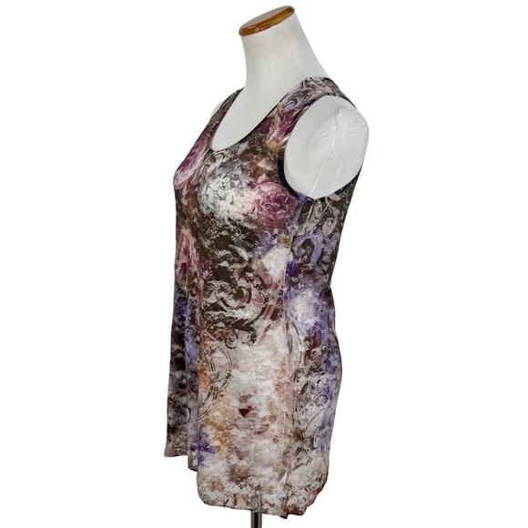 Vtg 90s NWOT Moody Floral Lace Overlay Tank Top | Grunge Fairy Whimsigoth Y2K M - Picture 10 of 16